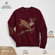 布克兄弟（BrooksBrothers）男士秋冬新品綿羊毛圓領(lǐng)麋鹿針織毛衣 6002-深紅色 M