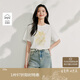 茵曼（INMAN）活力2025夏季潮流印花短袖t恤女士全棉打底衫上衣 象牙白  M 