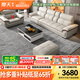 摩天（Motian） 沙發(fā) 真皮沙發(fā)客廳整裝沙發(fā)實木沙發(fā)組合辦公皮藝沙發(fā)家具 直排3人位[2.85米]+腳踏 奢享版【2.5mm頭層牛皮&松木框架&乳膠座包】