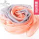 達芬奇密碼真絲絲巾女士絲巾春夏桑蠶絲長(cháng)款女圍巾百搭漸變披肩兩用生日禮物 嫩桔淺灰