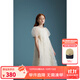ELLE KIDS法式重工花朵珠片泡泡袖夏季新款女童生日party公主連衣裙 米白色 150