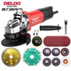 德力西電氣（DELIXI ELECTRIC）角磨機切割機家用手磨機磨光機打磨機手磨機砂輪機GD1365電動工具 石材瓷磚切割打磨套餐 大功率800W