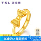 謝瑞麟（TSL） 黃金戒指開(kāi)口女款結(jié)婚蝴蝶結(jié)足金戒指YM678 約3.15克（工費(fèi)750元)
