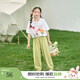 茵曼兒童女童防蚊褲涼感休閑長(cháng)褲2025夏季洋氣束腳褲子薄款中大童潮 綠色-F3832174A 150