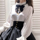 閃動(dòng)少女（SHANDONGSHAONV）大碼洛麗塔新款2025日系哥特風(fēng)復古洋裝公主裙輕lolita裙套裝 白色襯衫領(lǐng)結 M