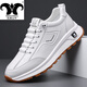 瓦森公牛休閑鞋男鞋真皮牛皮秋季男鞋輕便網(wǎng)面透氣運(yùn)動(dòng)鞋男旅游鞋子波鞋男 白色9575 41 (255mm)