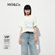 MO&Co.短袖T恤2025夏新品接觸瞬間涼感小貓印花棉質(zhì)寬松MBE2TEET16 蘆筍白色 S /160