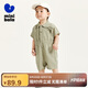 迷你巴拉男童寶寶連體衣夏季萌趣時(shí)尚酷帥工裝風(fēng)爬服