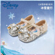 迪士尼艾莎公主秋季女童公主鞋蝴蝶結演出鞋中大童時(shí)裝鞋淺口單鞋 米色 27