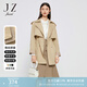 玖姿（JUZUI）休閑格紋拼接一手長(cháng)風(fēng)衣春款女抽繩時(shí)尚英倫風(fēng)外套 卡其 L