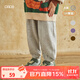 papa爬爬冬季兒童褲子男女童加絨加厚保暖登山絨長(cháng)褲寶寶洋氣時(shí)髦 淺灰色 80 cm