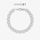 萱子（SHINE）[明星同款]時(shí)尚璀璨閃耀滿(mǎn)鉆半糖手鏈幾何奢華高級(jí)感方鋯手飾禮物 白色 14cm 1個(gè) 14+2cm