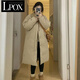 LPOX羽絨棉服女款2025年最新款棉衣秋冬加厚中長(cháng)款工裝百搭棉襖外套女 卡其色 M 【102-114斤】