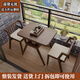陽臺(tái)小桌椅三件套實(shí)木一桌二椅創(chuàng)意小戶型休閑家用喝茶桌椅組合 實(shí)木桌椅套裝－80CM胡桃色送坐墊