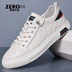 零度風(fēng)格·ZERO STYLE輕奢男鞋休閑板鞋男秋季透氣一腳蹬真皮小白鞋男生潮流運動(dòng)鞋 白色 【品牌限量款】 42 【標準皮鞋碼】