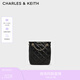 CHARLES&KEITH氣質(zhì)菱格鏈條單肩斜挎托特包生日禮物七夕禮物CK2-30671779 Black黑色 S