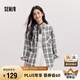 森馬（Semir）[商場同款]長袖襯衫女中長款oversize春2025格紋上衣101125105007