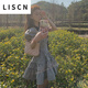 LISCN黑白格子圓領(lǐng)泡泡袖連衣裙女2025夏季新款法式復(fù)古別致短袖蓬蓬裙 圖片色 S