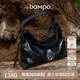 半坡飾族（bampo）【董潔同款】中號綿綿包hobo托特包頭層牛皮大容量單肩斜挎包軟包 墨碳黑