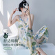古今（GUJIN）春季棉綢睡衣女家居服士氣質(zhì)高級感套裝時尚沙灘旅游度假可外穿