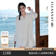 歌力思（ELLASSAY）【博主同款】25早春新款垂感綁帶壓褶肌理短款連衣裙女EWB361Y005 純凈白 S