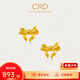 CRD克徠帝黃金耳釘耳針實心蝴蝶結(jié)拉絲耳飾足金999送女友節(jié)日禮物 1.1g