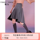 糖力【商場同款】春季新款高腰開叉不規(guī)則下擺百褶裙半身裙女 灰色 M