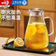 青蘋果耐熱玻璃冷水壺樹紋家用涼水壺杯大容量客廳玻璃壺泡茶壺套裝 【99.8%選擇】鋼蓋冰晶壺1850ml