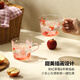 藍(lán)蓮花高硼硅玻璃水杯耐高溫高顏值對(duì)杯女生家用酸奶杯子辦公室早餐杯子 蘋果碎片玻璃早餐杯/500ml