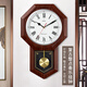 漢時(shí)（Hense）中式客廳擺鐘創(chuàng  )意復古整點(diǎn)奏樂(lè )掛鐘八卦時(shí)鐘掛表壁鐘石英鐘表HP22 棕色羅馬盤(pán)（石英機芯）