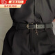 JIOESC腰帶男潮流韓版ins牛仔褲黑色皮帶學(xué)生男女通用簡(jiǎn)約百搭裝飾褲帶 黑色【長(cháng)105cm寬2.3cm】