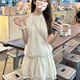 妙奕嘉白色掛脖連衣裙女裙子夏季2025新款小個(gè)子顯瘦法式氣質(zhì)連夏天純欲 白色掛脖甜美初戀感連衣裙 L 【建議95-105斤】