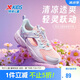 特步（XTEP）兒童童鞋男女童中大童鏤空束尾扣休閑鞋 新白色/水粉色 33