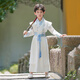 奧蒙威兒童漢服古裝男童國(guó)學(xué)服唐裝中國(guó)風(fēng)武俠帥氣公子服少爺春秋表演服 白色 110