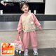 奧特曼女童春秋季衛(wèi)衣套裝2025新款可愛兒童蛋仔運動服中大童休閑外出服 粉色套裝 90 建議80-90cm1歲半-2歲