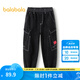 巴拉巴拉（BALABALA）男童褲子兒童牛仔褲秋裝大童長褲慢跑褲潮拜年服 牛仔水洗黑98201 160cm