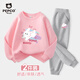 小豬班納女童套裝春秋季2025款小女孩時(shí)尚洋氣圓領(lǐng)衛衣兒童秋裝衛褲兩件套