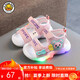 G.DUCK KIDS小黃鴨夏季新款嬰兒軟底學(xué)步鞋0-3歲2男寶寶亮燈涼鞋女小童防踢 粉色小熊 25碼 內(nèi)長16厘米