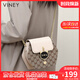 viney新款斜挎包包女包品牌水桶包輕奢單肩生日禮物送女友老婆 【米白色】實用高級感洋氣鏈條包
