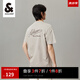 杰克·瓊斯（JACK&JONES）男裝短袖t恤男夏季新款潮流100%純棉休閑半袖T恤男士刺繡純色短袖 C02 倫霧灰 M 175