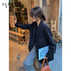 薩拉維夫小西裝女2025春秋新款西裝外套女韓版氣質(zhì)通勤廓形寬松小西服 黑色 S 105斤內(nèi)