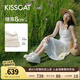 KISSCAT接吻貓女鞋趙昭儀/秦嵐同款8cm內(nèi)增高太妃糖厚底德訓(xùn)運(yùn)動(dòng)小白鞋 椰奶白 37 (235mm)