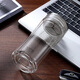 寶菲尼（BOFIN）商務(wù)水晶玻璃杯雙層隔熱個人專用泡茶杯便攜男帶蓋車載水杯 【隱藏網(wǎng)】 450ML
