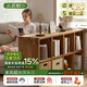 小匠材書(shū)架實(shí)木落地一體格子柜客廳家用簡(jiǎn)易收納置物架古檀色8格柜