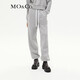 MO&Co.冬季MC素皮章仔高腰棉質(zhì)運動(dòng)褲束口休閑褲