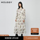 moussy 女裝新品新中式藝術(shù)印花茶歇裙連衣裙女028HAA30-1921 015花紋白色 M 00002/M