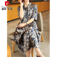 皮爾卡丹（pierre cardin）夏季新款重磅天絲連衣裙女香云紗中老年媽媽女裝寬松大碼氣質(zhì)長(cháng)裙 花色 2305 5XL 155-165斤