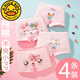 G.DUCKKIDS女童內(nèi)褲平角純棉小中大童不夾屁屁兒童寶寶四角卡通全棉短褲女孩 貓咪組合裝 4條 175 L碼【建議35-45斤】