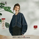 日著原創(chuàng)設(shè)計(jì)女裝2025秋季小個(gè)子寬松新復(fù)古回潮圓領(lǐng)套色牛仔短外套 影藍(lán) M