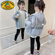 G.DUCKKIDS女童外套春秋款兒童運(yùn)動(dòng)上衣女童開衫無帽衛(wèi)衣春款中大童洋氣休閑 【開衫】趴趴熊灰色 薄款 160 建議身高1.45-1.55米